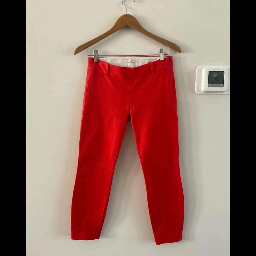 J. Crew Stretch Minnie Pant, Poppy Red, Size 00 - Picture 2 of 5
